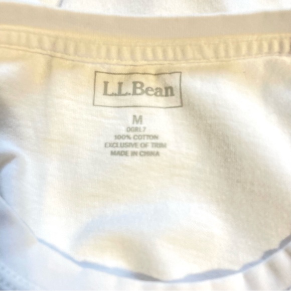 LL BEAN White Long Sleeve Cotton Blouse Top Shirt Womens Medium - Picture 12 of 15